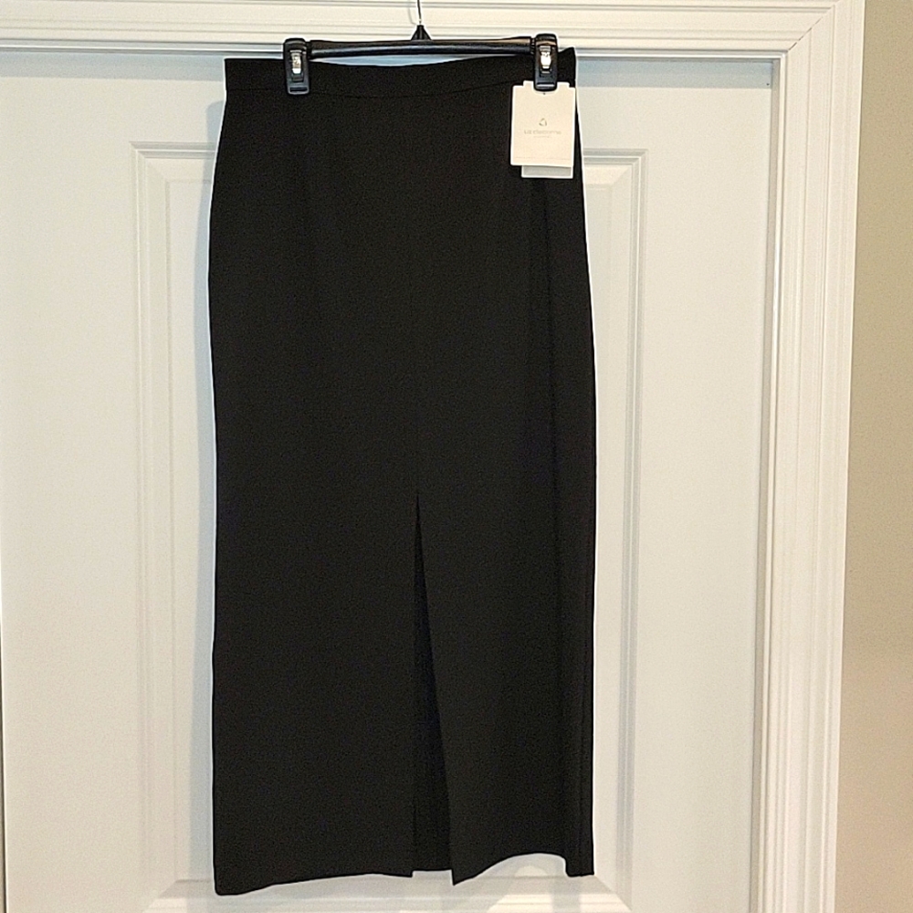 Liz Claiborne Front Slit Elegant Black Skirt